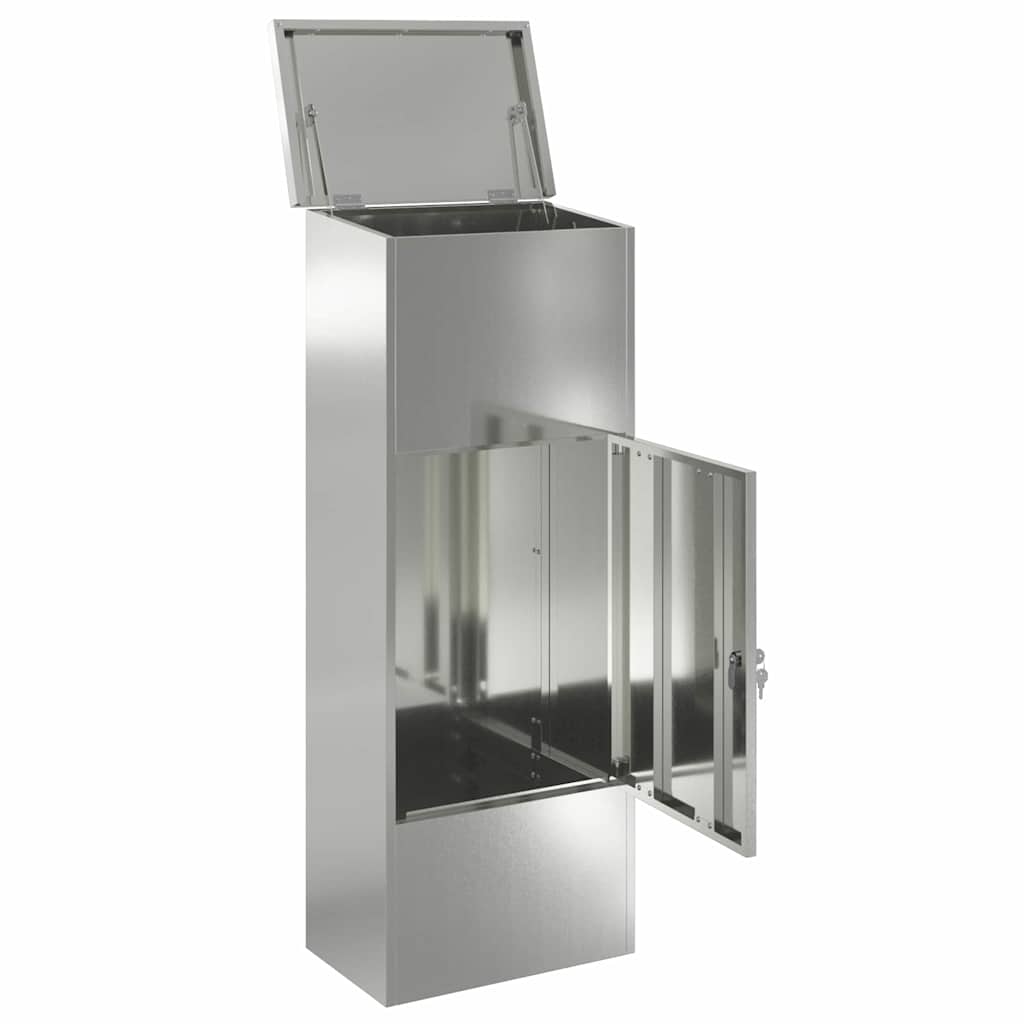 Parcel Drop Box Black 44.5 x 29 x 110.5 cm Galvanised Steel