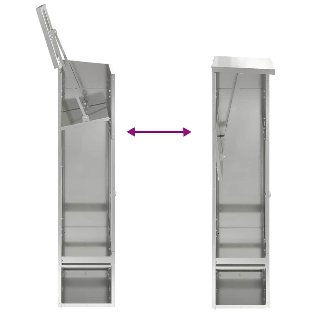 Parcel Drop Box Black 44.5 x 29 x 110.5 cm Galvanised Steel