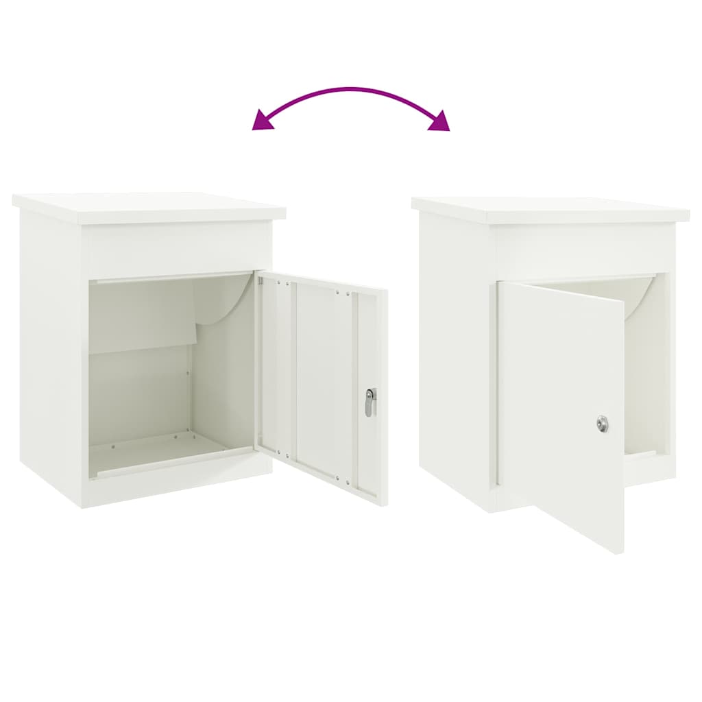 Parcel Drop Box with Storage White 47.5 x 38 x 59 cm Steel