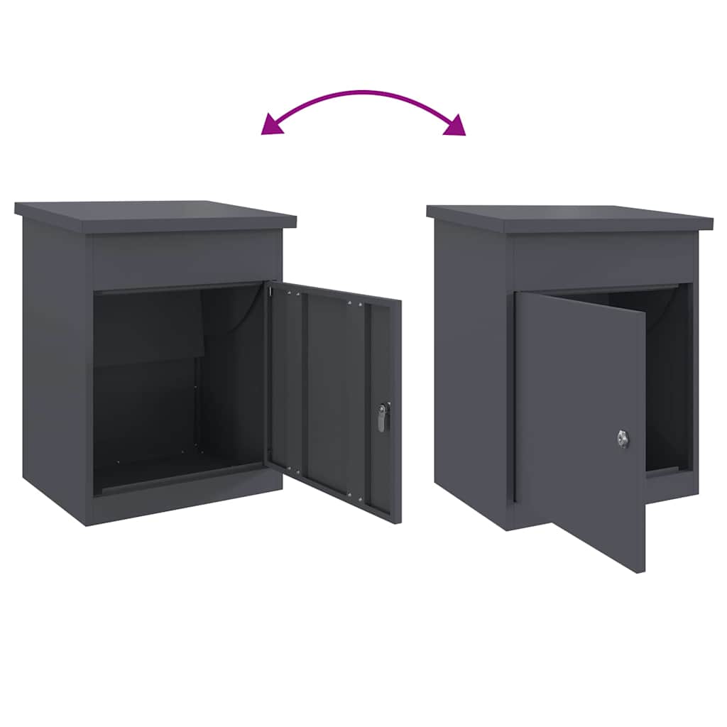 Parcel Drop Box with Storage Anthracite 47.5 x 38 x 59 cm Steel