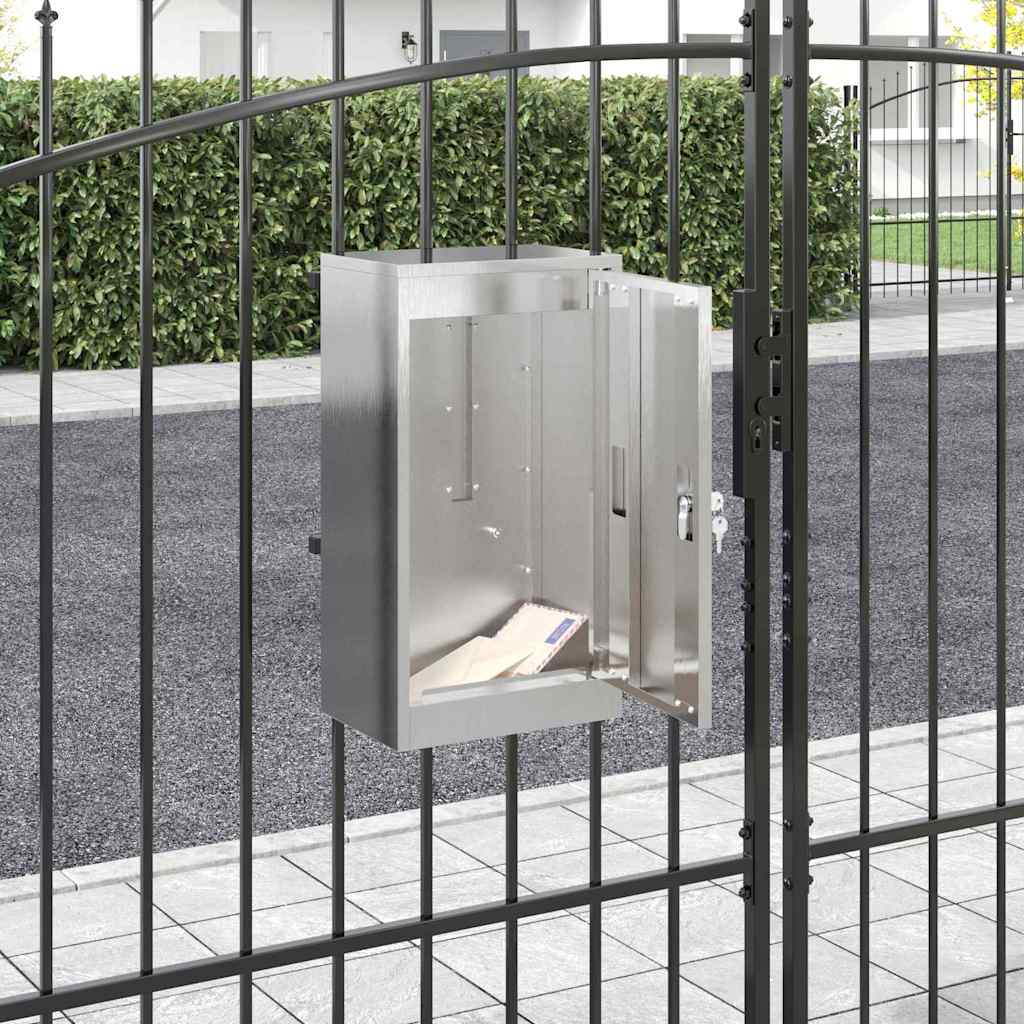 Mailbox with Storage Silver 30 x 20 x 55 cm Stainless Steel