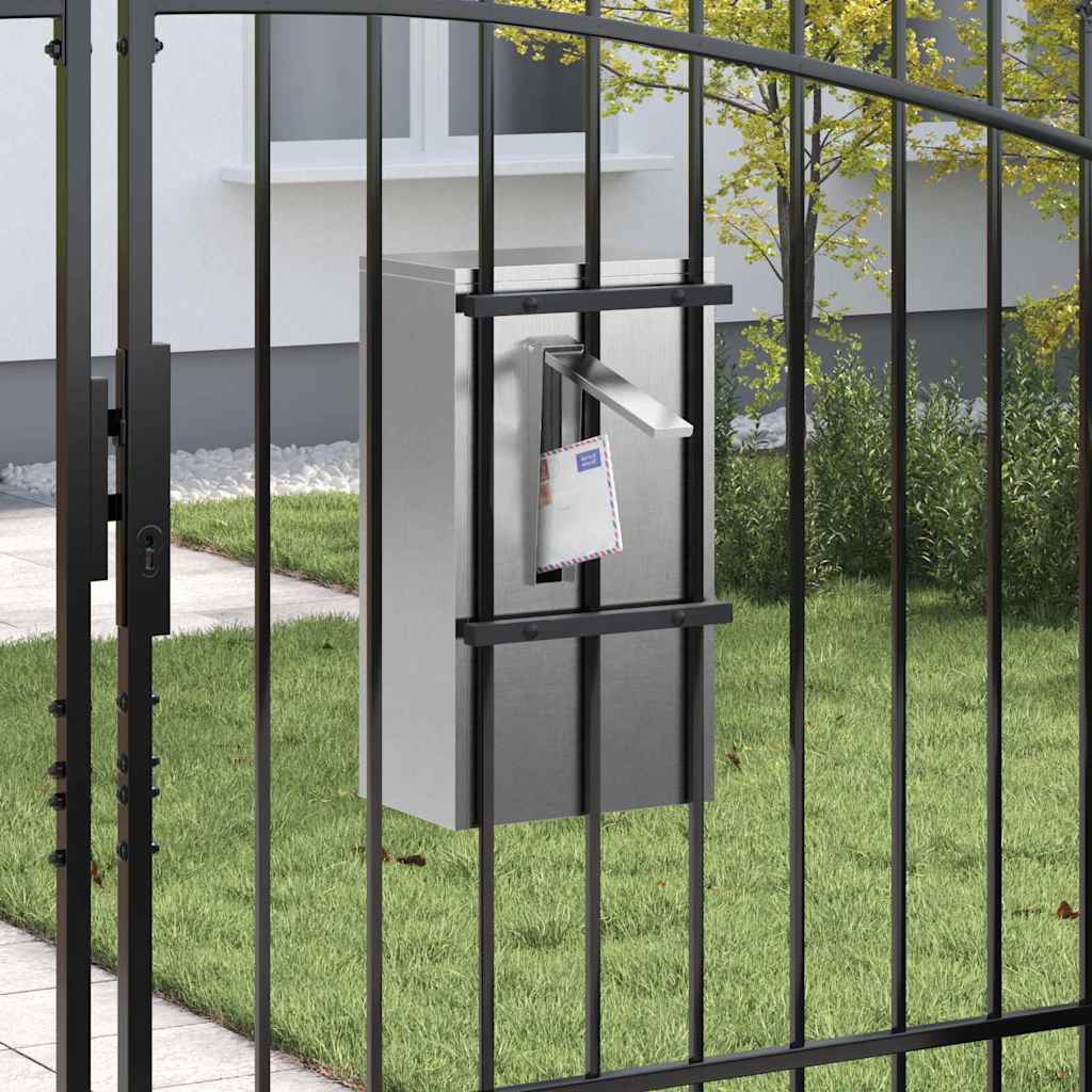 Mailbox with Storage Silver 30 x 20 x 55 cm Stainless Steel