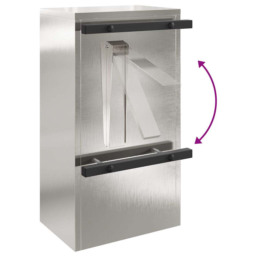 Mailbox with Storage Silver 30 x 20 x 55 cm Stainless Steel