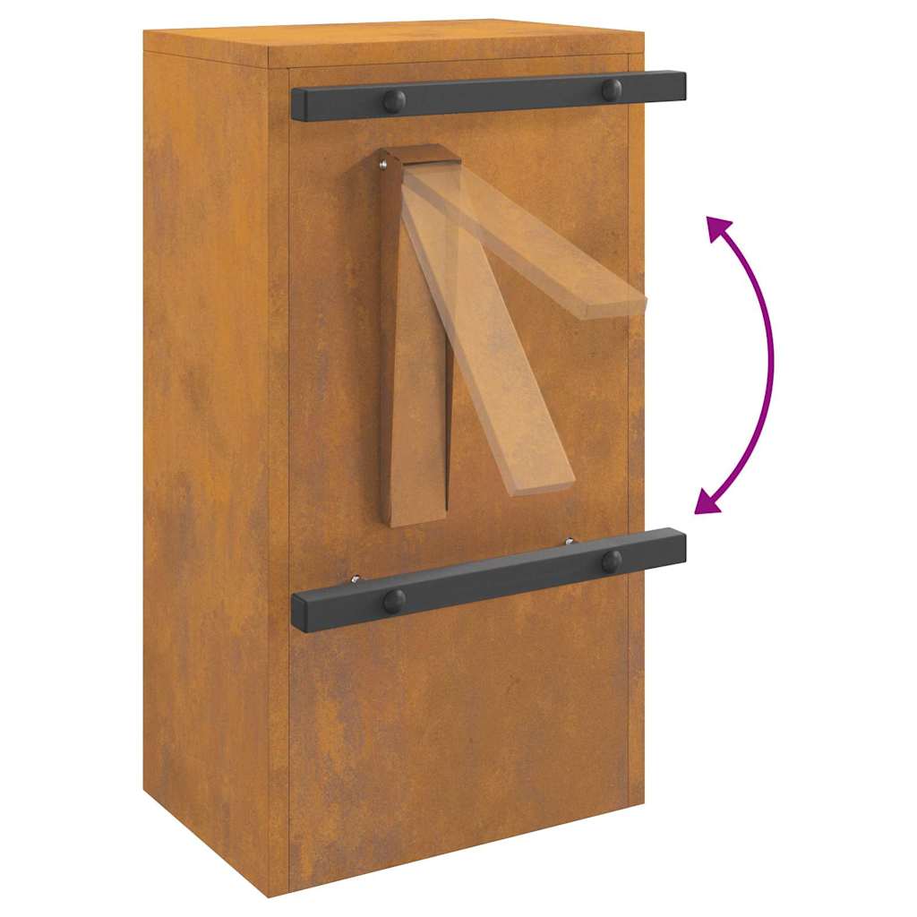 Mailbox Rusty 30 x 23 x 55 cm Weathering steel