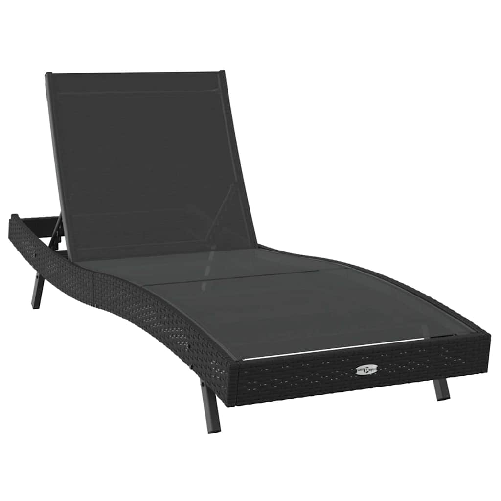 Sun Loungers 3 pcs Black 40 x 40 x 40.5 cm Poly Rattan