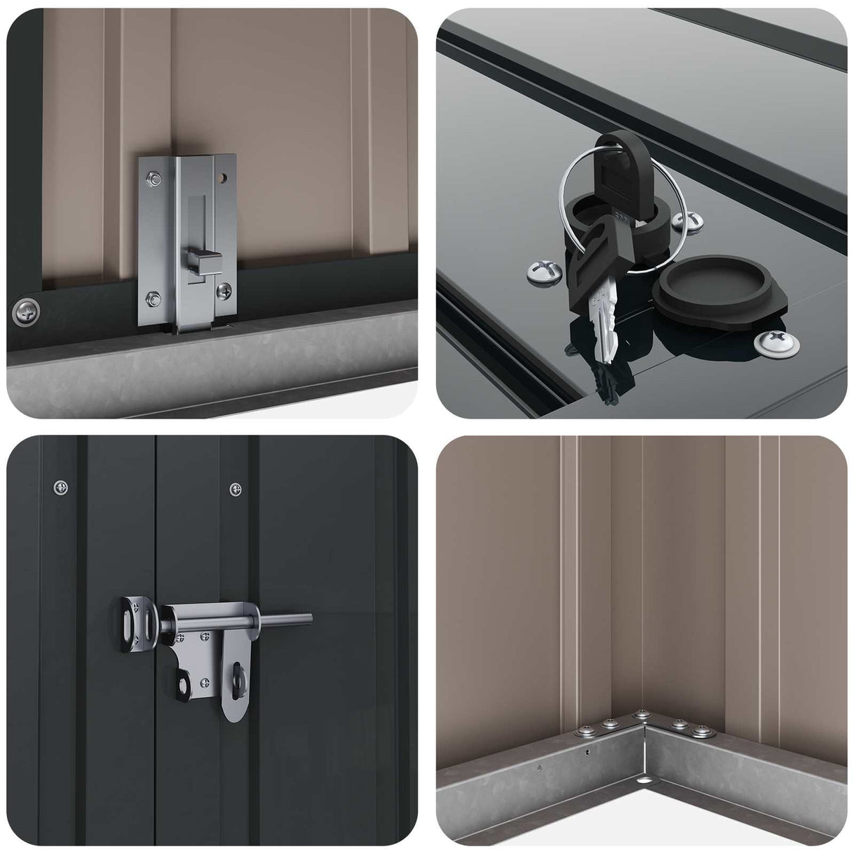 Garden Storage Box Black 101.5 x 82 x 100 cm Steel