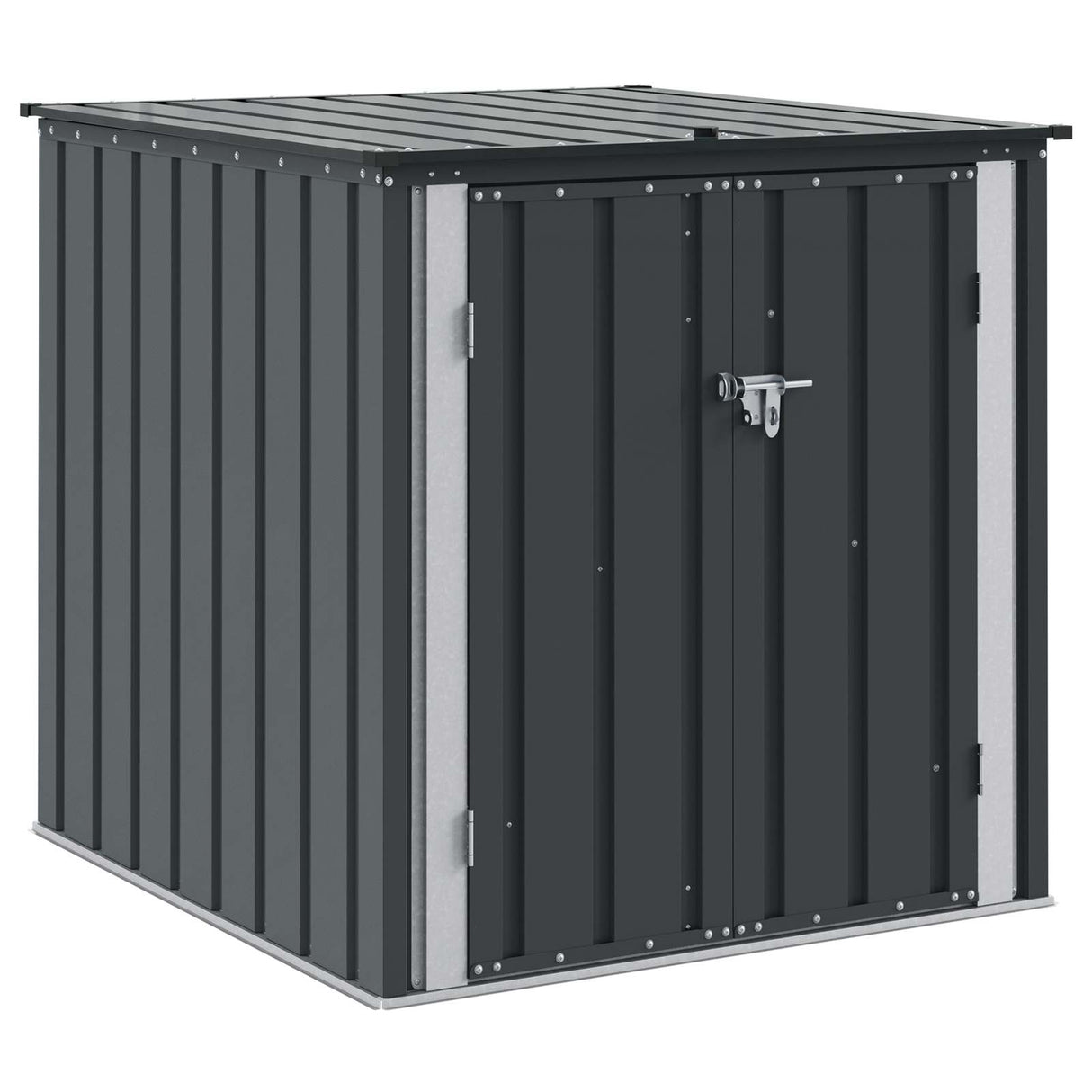 Garden Storage Box Black 101.5 x 107 x 100 cm Steel