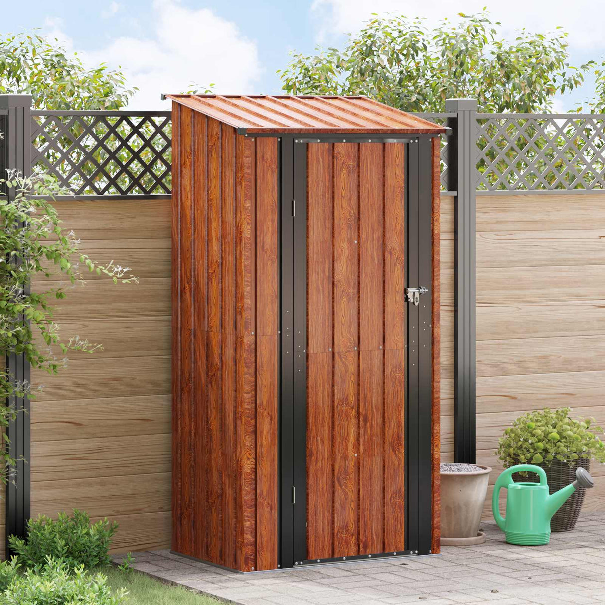 Garden Sheds Brown 103 x 74 x 200 cm Metal
