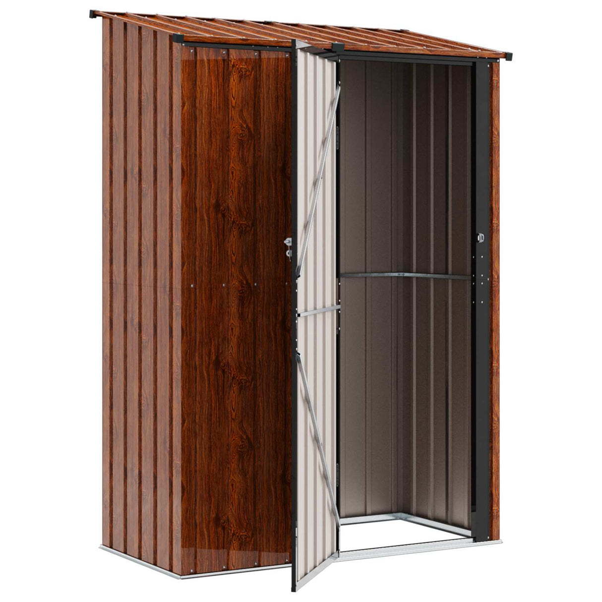 Garden Sheds Brown 140.5 x 74 x 200 cm Metal