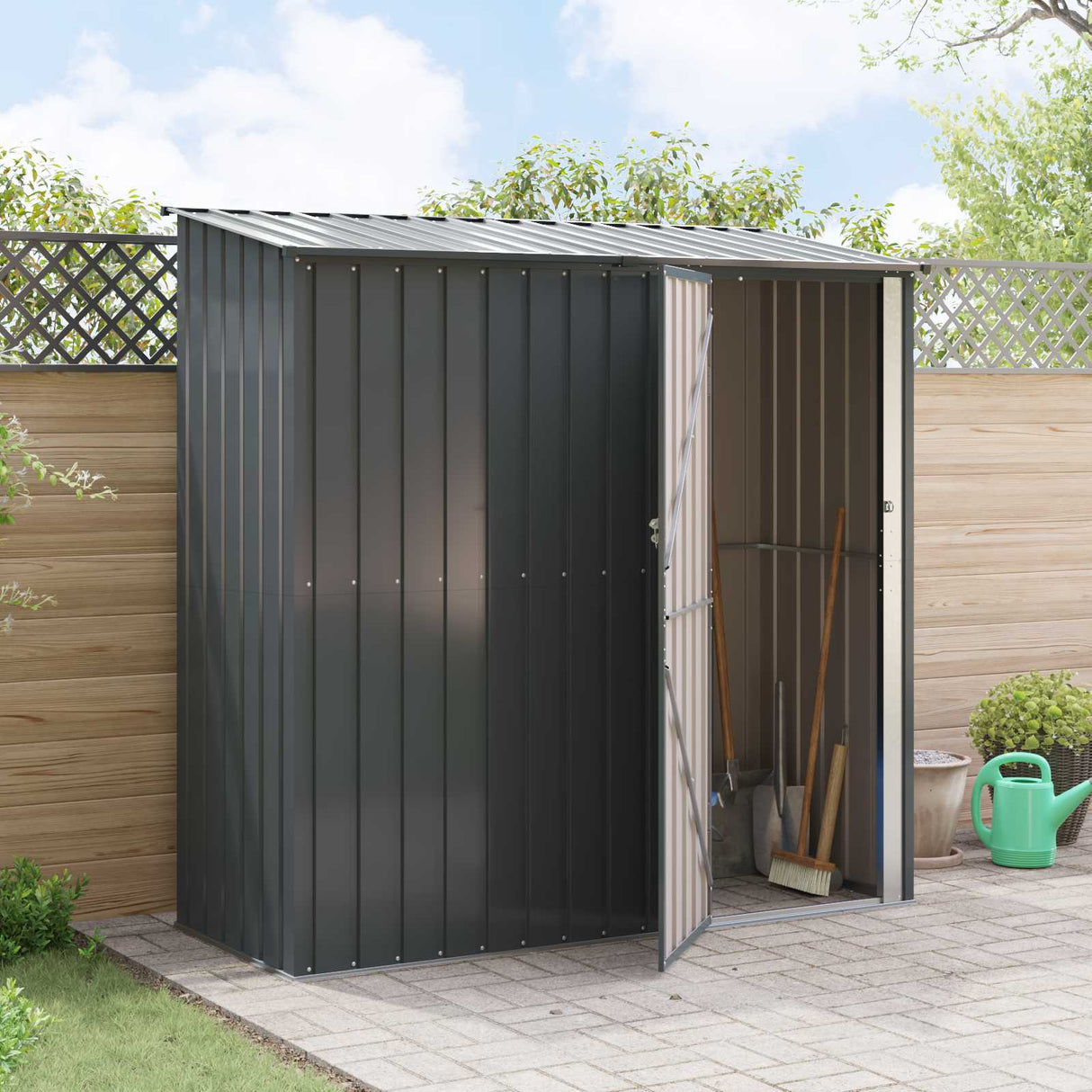 Garden Sheds Anthracite 203 x 85.5 x 200 cm Metal