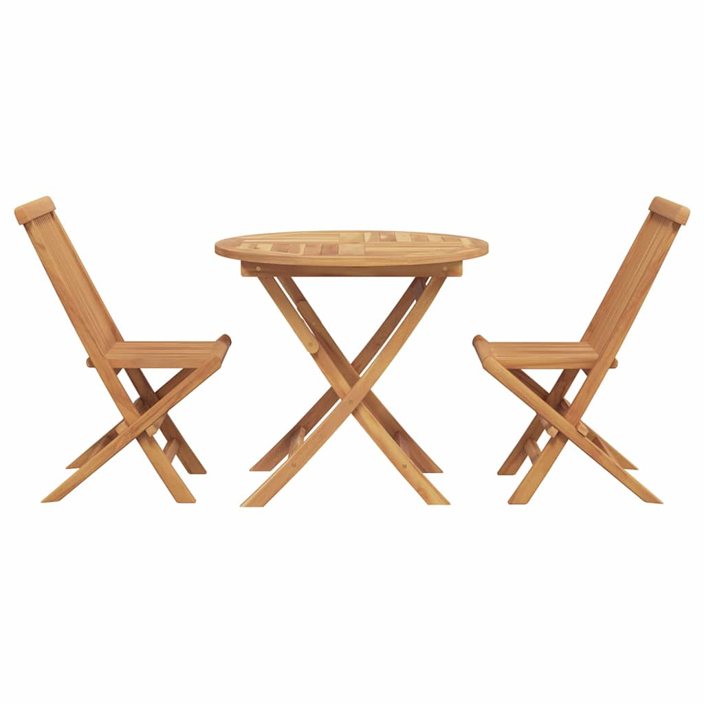Garden Dining Set 3 pcs Brown Solid teak wood