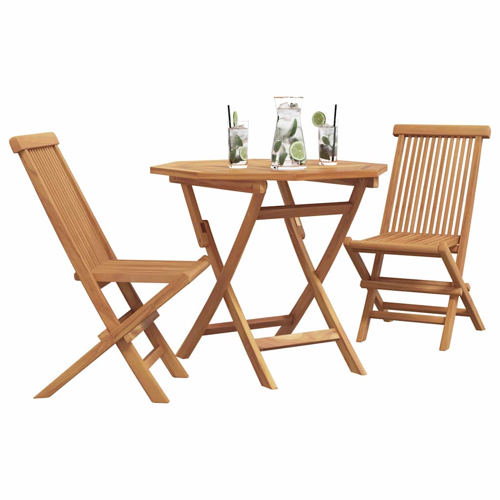 Garden Dining Set 3 pcs Brown Solid teak wood