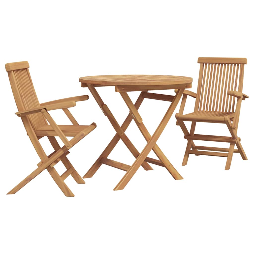 Garden Dining Set 3 pcs Brown Solid teak wood
