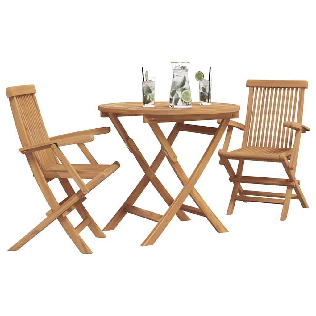 Garden Dining Set 3 pcs Brown Solid teak wood