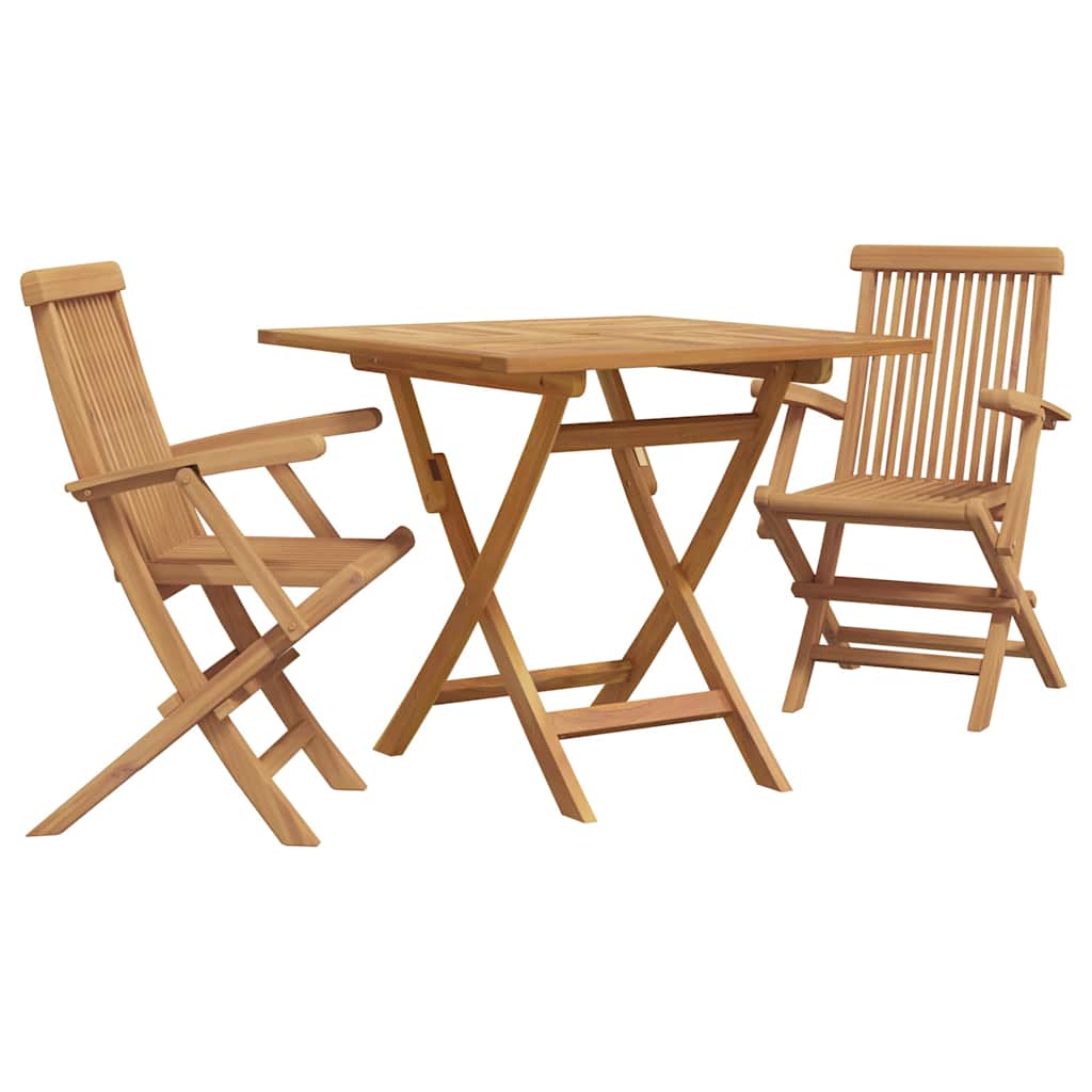 Garden Dining Set 3 pcs Brown Solid teak wood