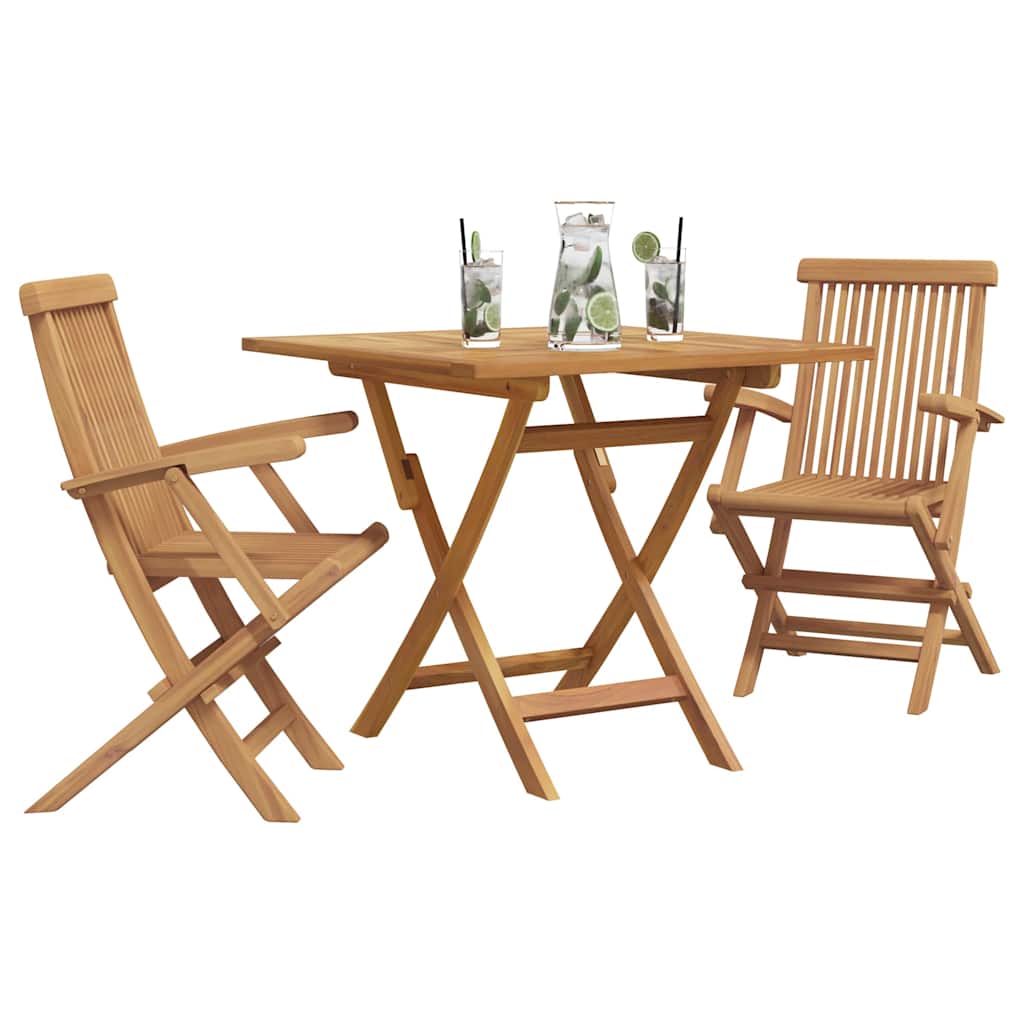Garden Dining Set 3 pcs Brown Solid teak wood