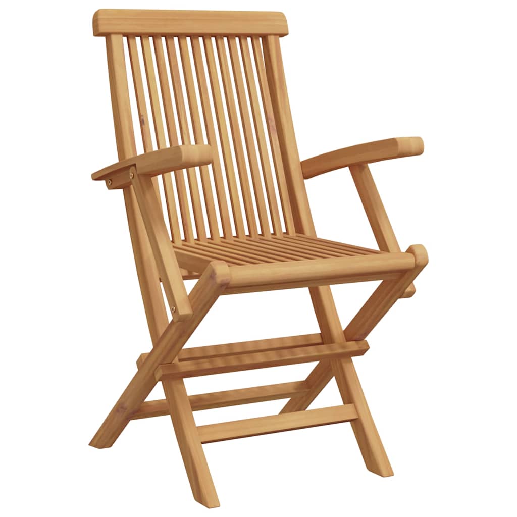 Garden Dining Set Folding 5 pcs Brown Solid Teak wood