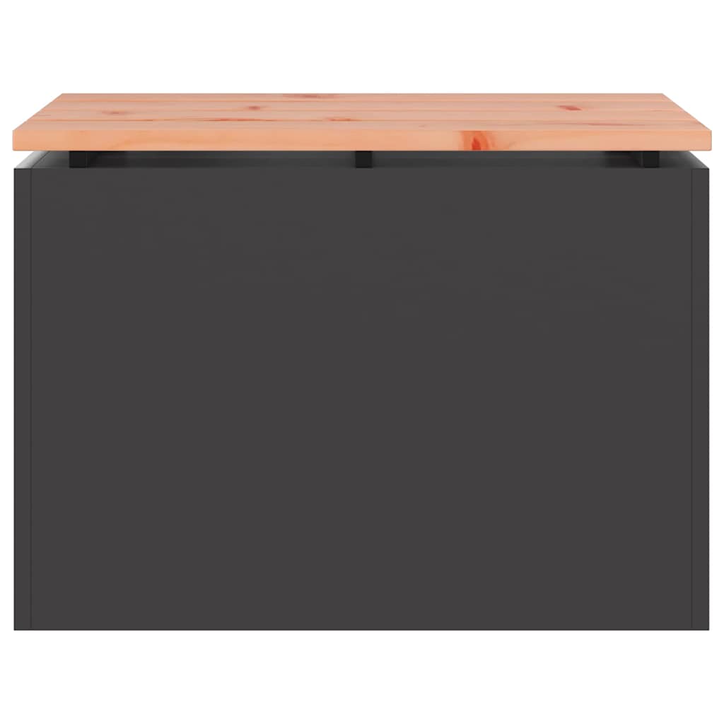 Garden Bench Black 60 x 40 x 43 cm Solid Douglas Wood and Steel