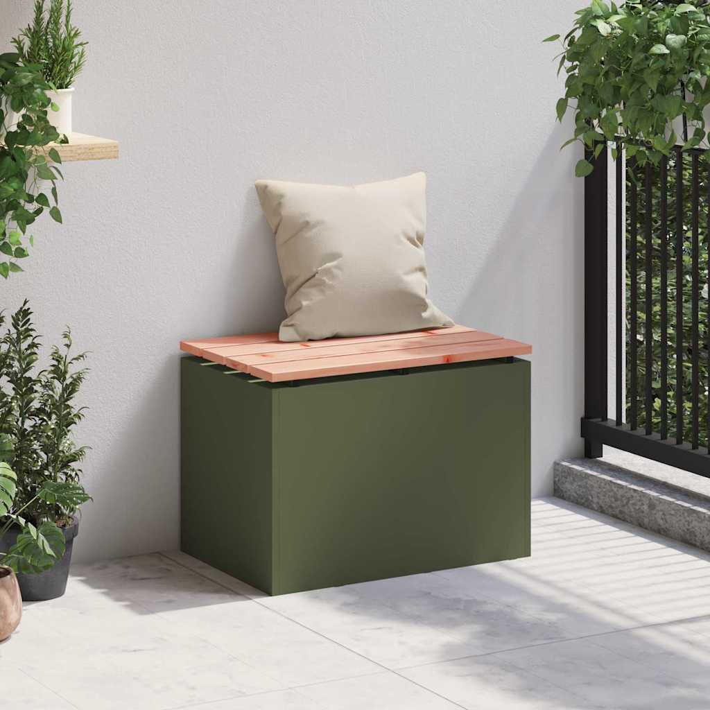 Garden Bench Olive green 60 x 40 x 43 cm Steel