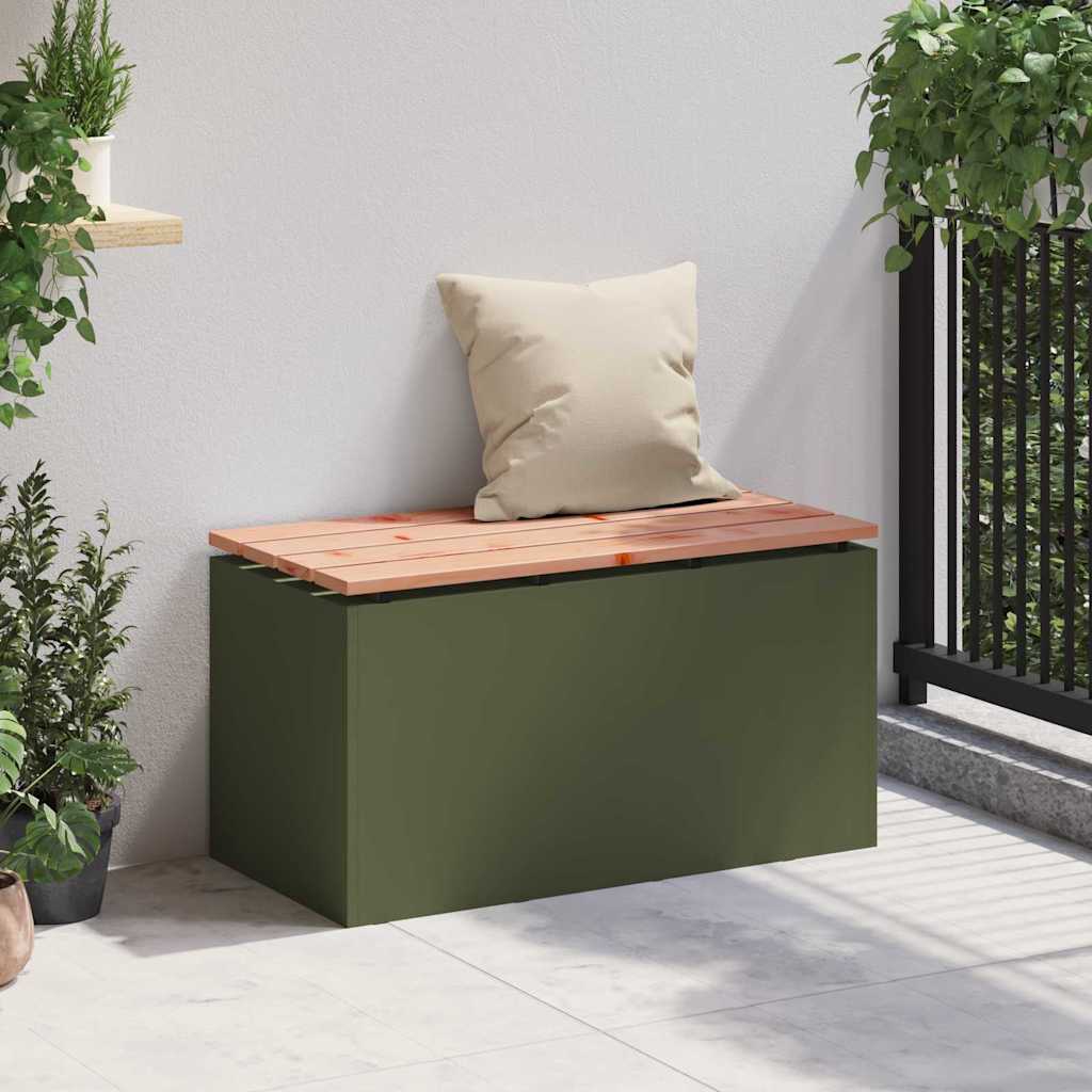Garden Bench Olive green 80 x 40 x43 cm Steel