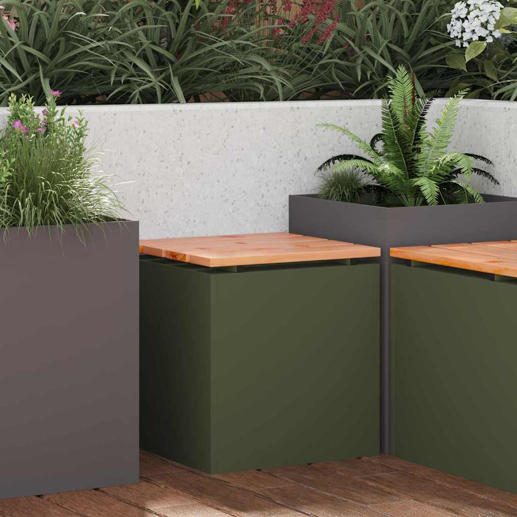 Garden Bench Olive green 40 x 40 x 43 cm Steel