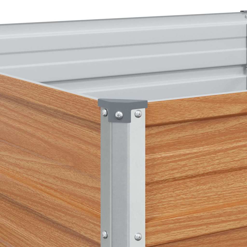 Garden Raised Bed Light Brown 160 x 80 x 77 cm Galvanised Steel