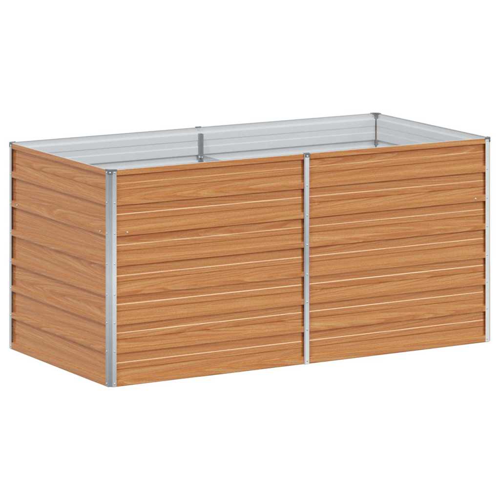 Garden Raised Bed Light Brown 160 x 80 x 77 cm Galvanised Steel
