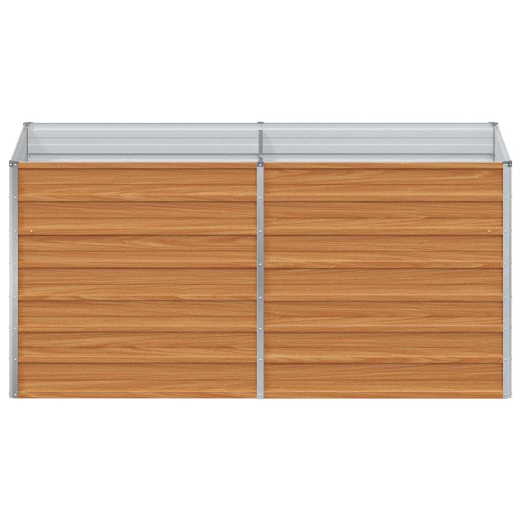 Garden Raised Bed Light Brown 160 x 80 x 77 cm Galvanised Steel