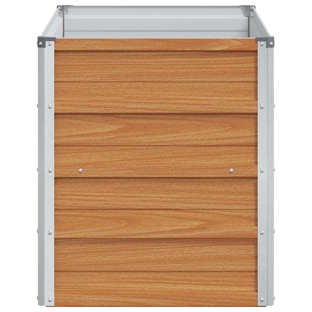 Garden Raised Bed Light Brown 100 x 40 x 45 cm Galvanised Steel