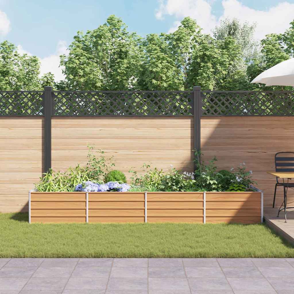 Garden Raised Bed Light Brown 320 x 80 x 45 cm Galvanised Steel