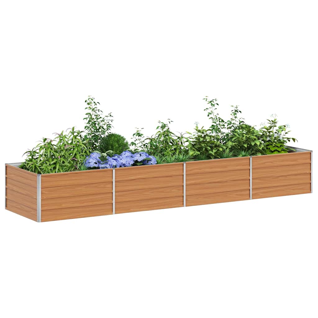 Garden Raised Bed Light Brown 320 x 80 x 45 cm Galvanised Steel