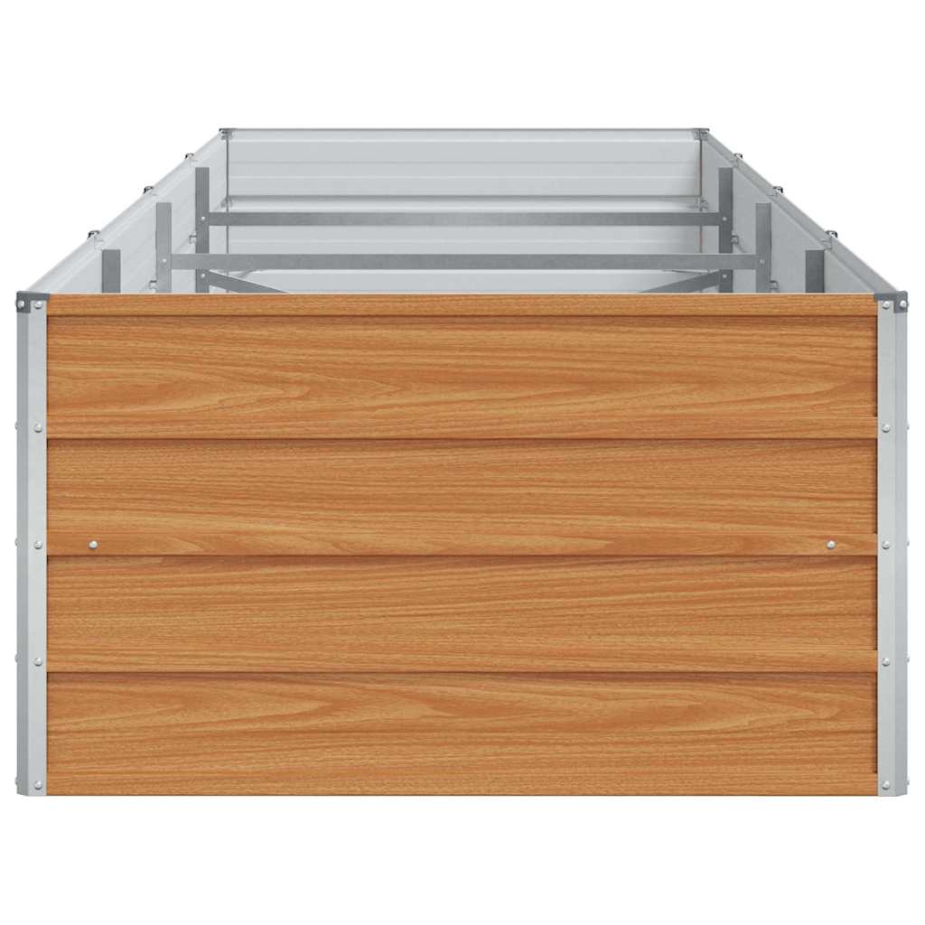 Garden Raised Bed Light Brown 320 x 80 x 45 cm Galvanised Steel
