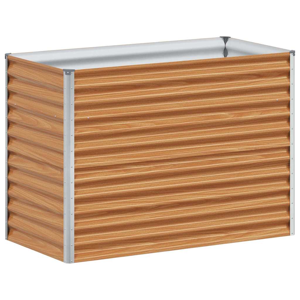 Garden Raised Bed Light Brown 98 x 50 x 68 cm Galvanised Steel