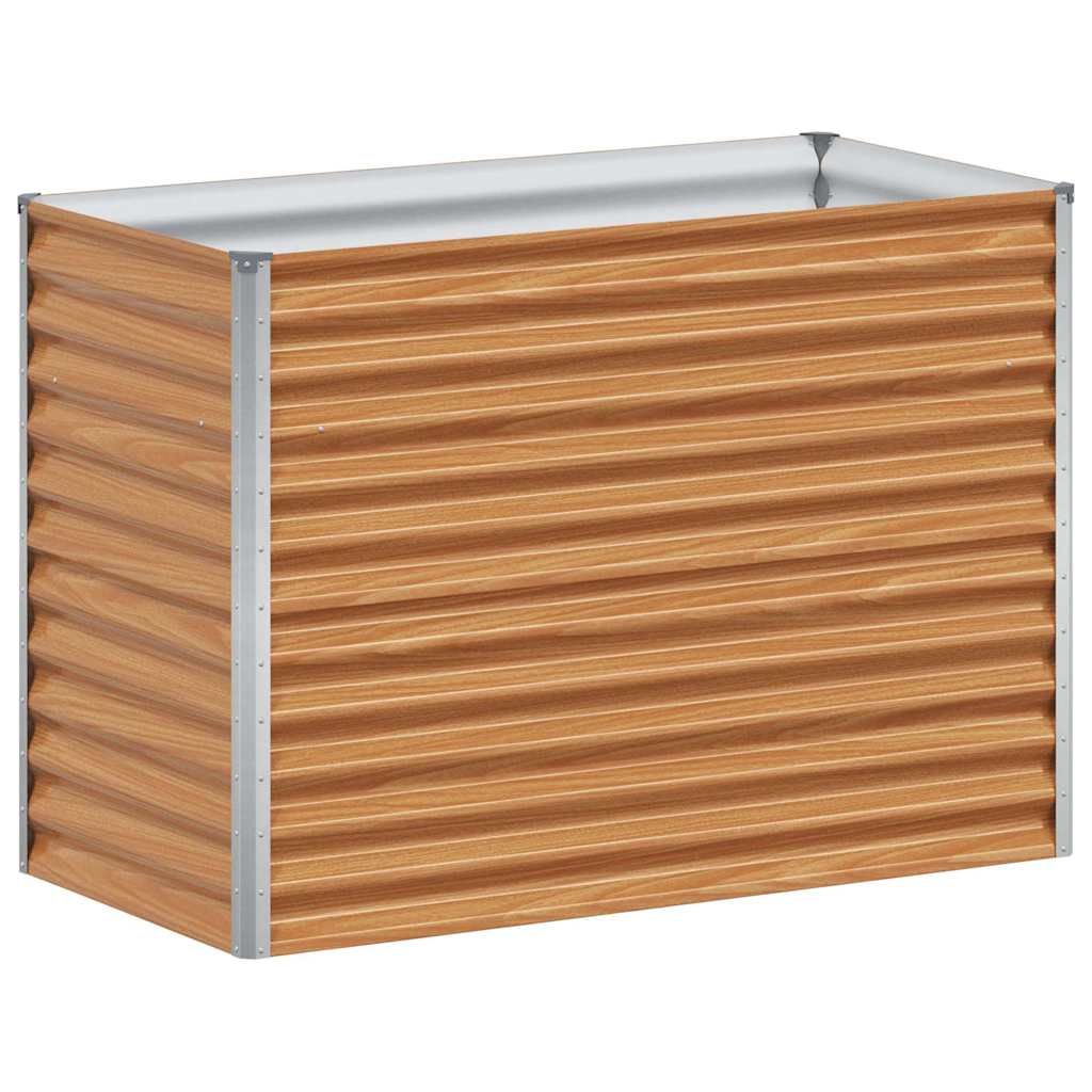 Garden Raised Bed Light Brown 98 x 50 x 68 cm Galvanised Steel