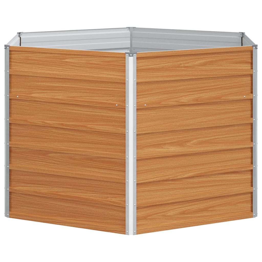 Raised Garden Bed Light Brown 129 x 129 x 77 cm