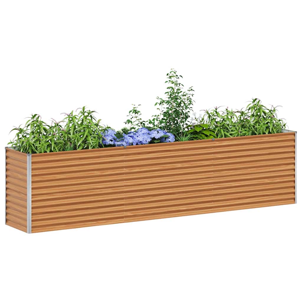 Garden Raised Bed Light Brown 290 x 50 x 68 cm Galvanised Steel
