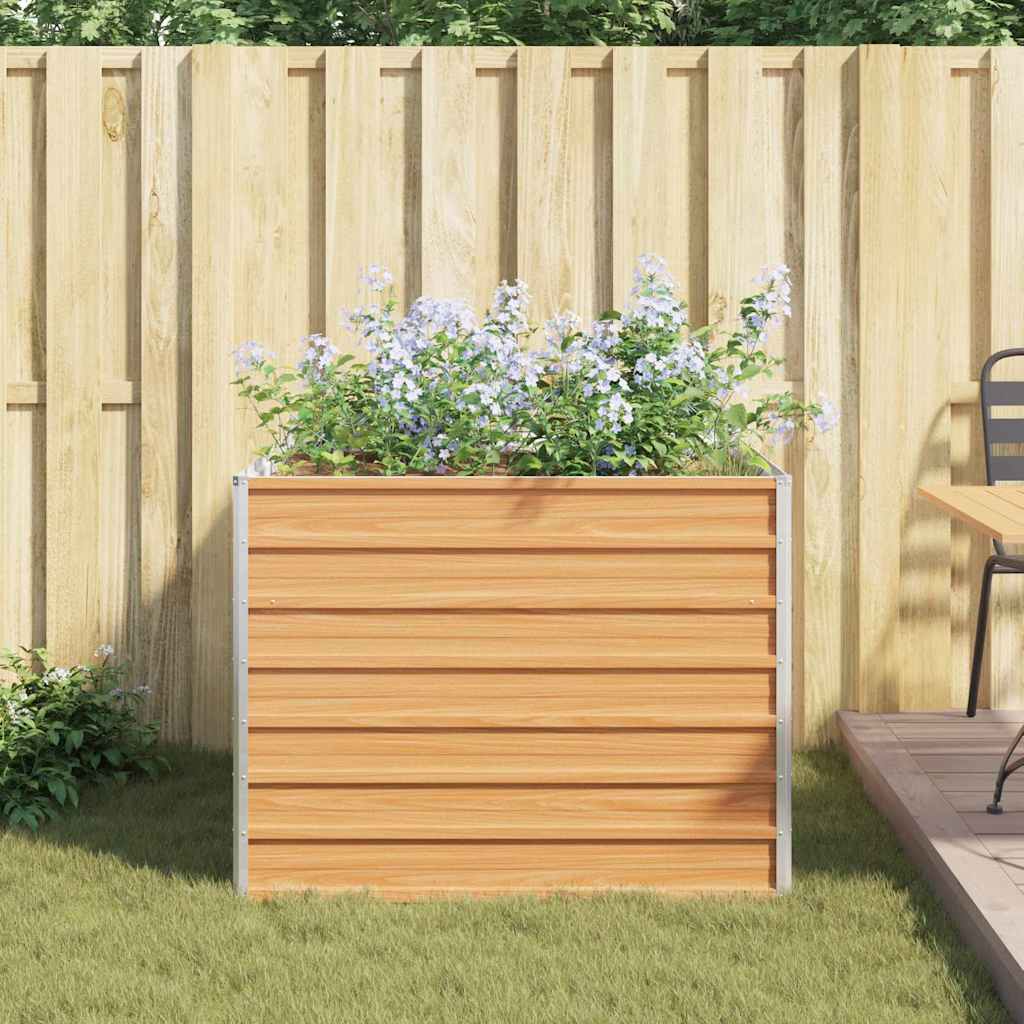 Garden Raised Bed Light Brown 100 x 100 x 77 cm