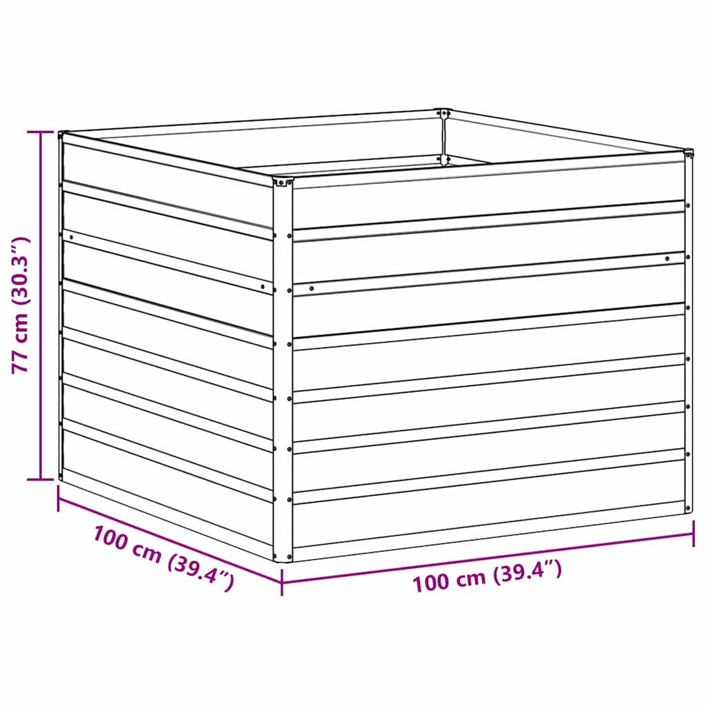 Garden Raised Bed Light Brown 100 x 100 x 77 cm