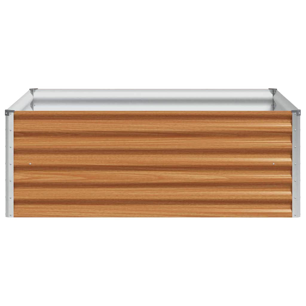 Garden Raised Bed Light Brown 98 x 100 x 36 cm Galvanised Steel