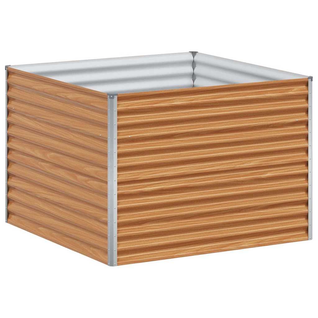 Garden Raised Bed Light Brown 98 x 100 x 68 cm Galvanised Steel