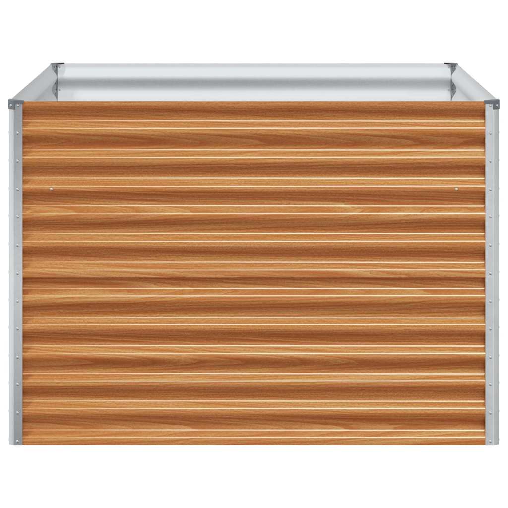 Garden Raised Bed Light Brown 98 x 100 x 68 cm Galvanised Steel
