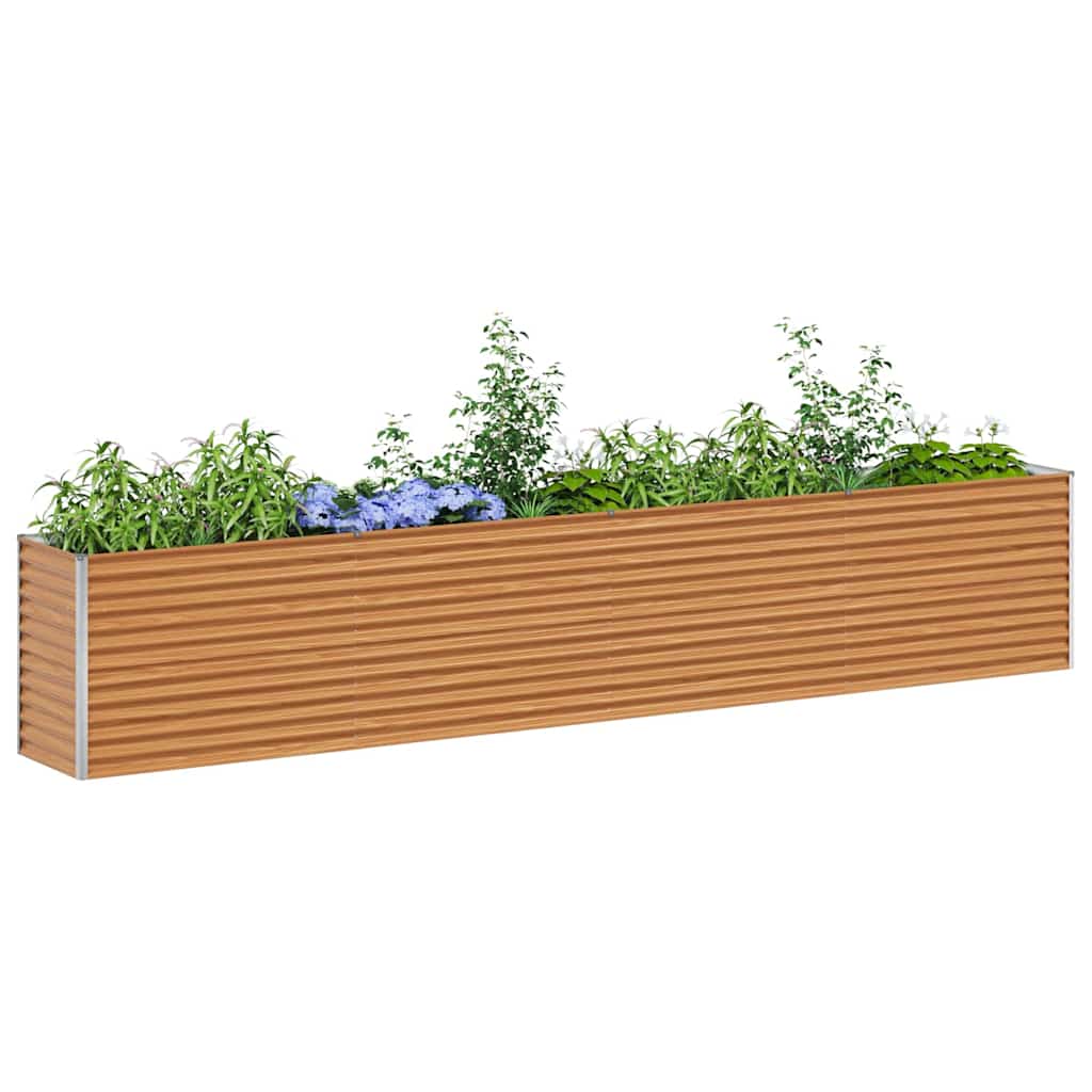 Garden Raised Bed Light Brown 390 x 50 x 68 cm Galvanised Steel