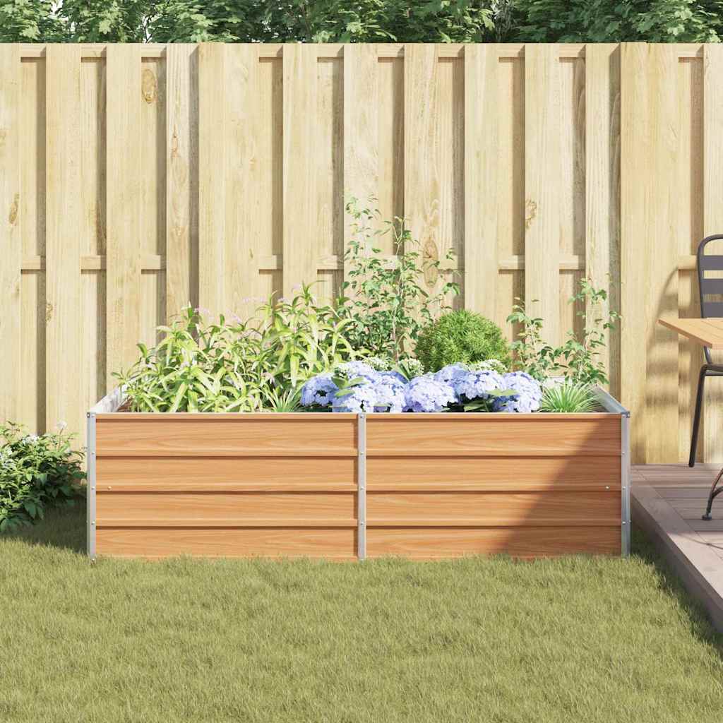 Garden Raised Bed Light Brown 160 x 80 x 45 cm Galvanised Steel