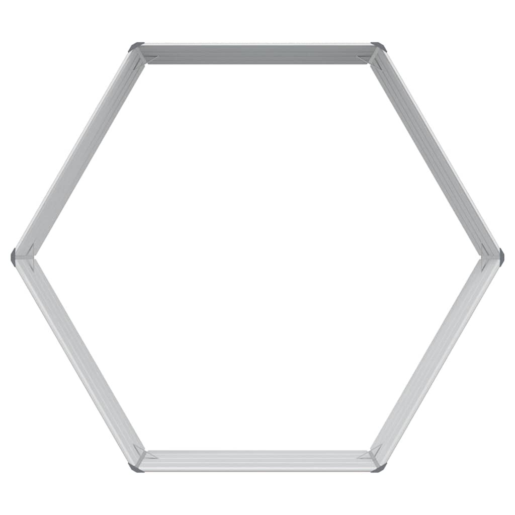 Raised Garden Bed Wood Look 129 x 129 x 45 cm Galvanised Steel