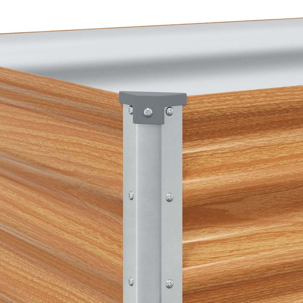 Garden Raised Bed Light Brown 582 x 50 x 68 cm Galvanised Steel