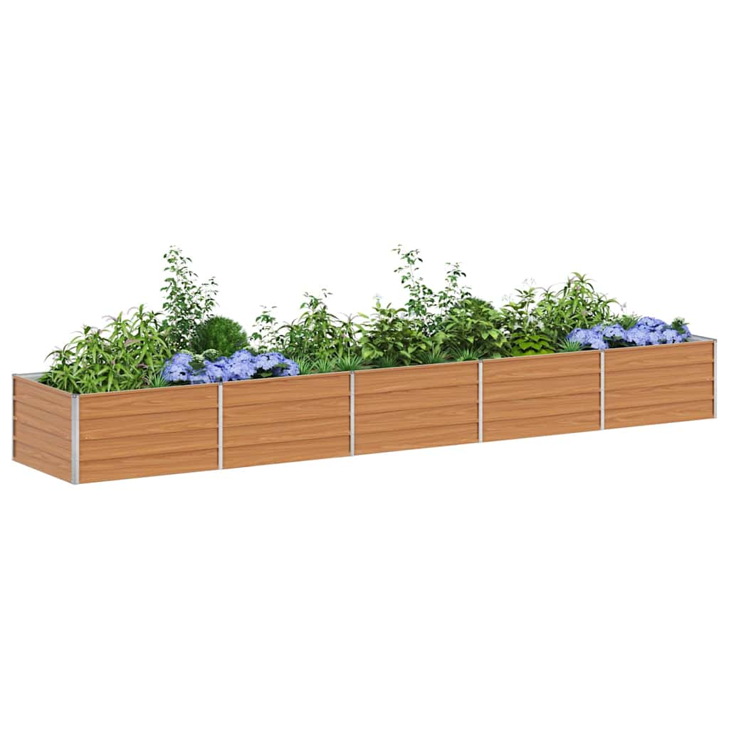 Garden Raised Bed Light Brown 400 x 80 x 45 cm Galvanised Steel