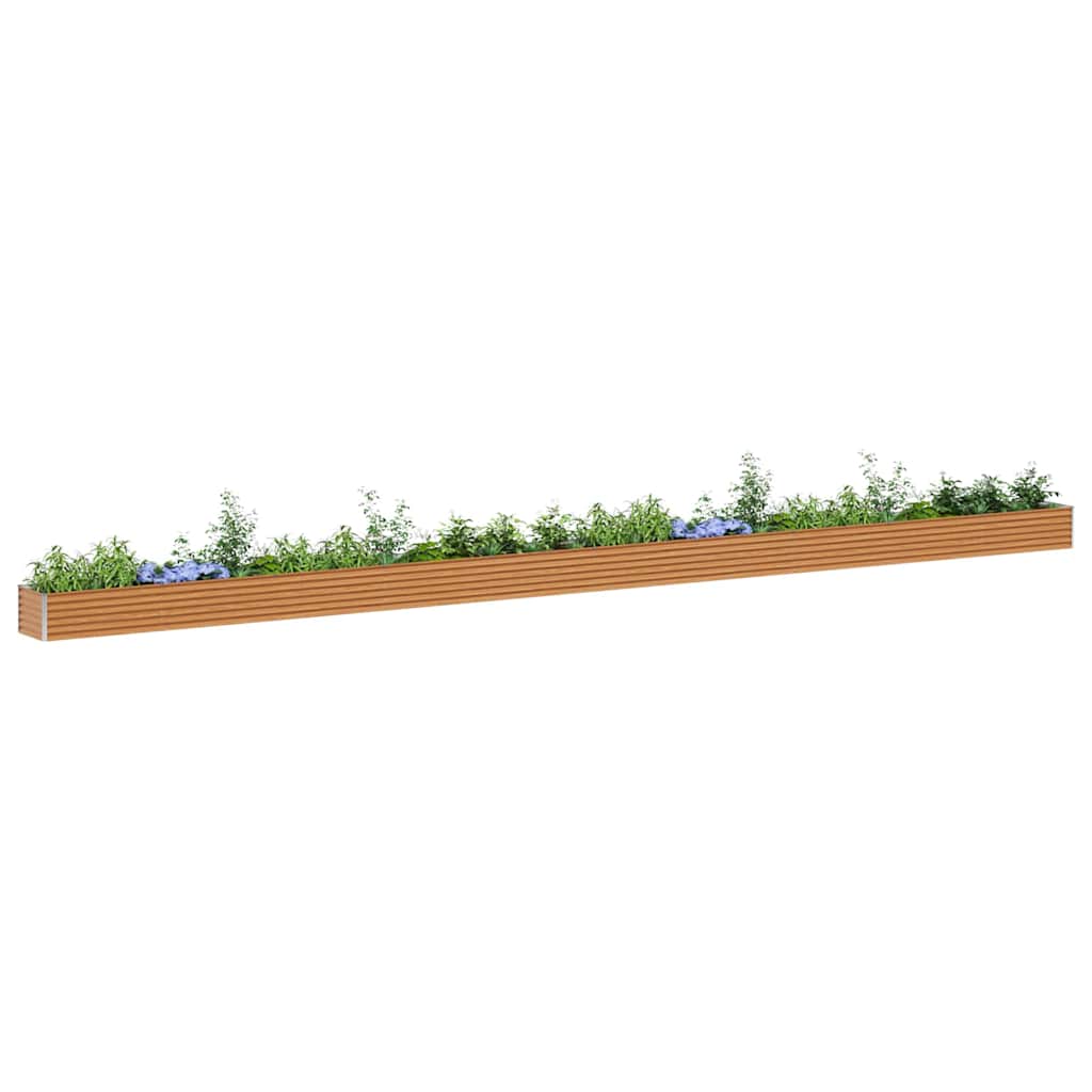 Garden Raised Bed Light Brown 970 x 50 x 36 cm Galvanised Steel