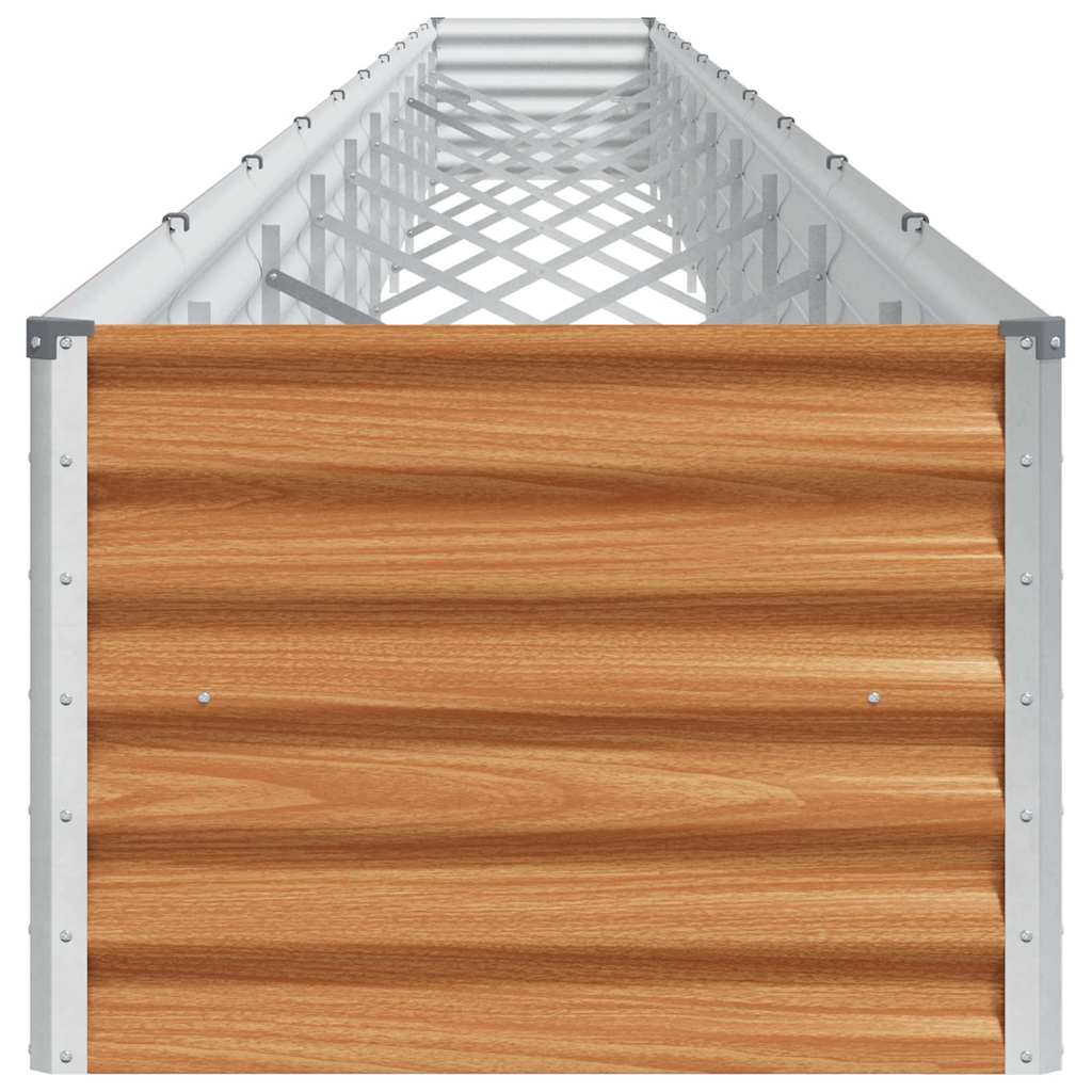 Garden Raised Bed Light Brown 970 x 50 x 36 cm Galvanised Steel