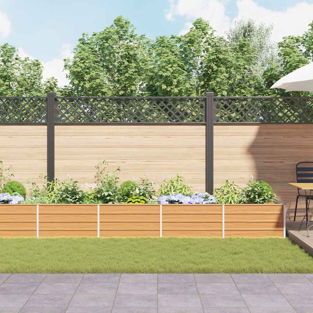 Garden Raised Bed Light Brown 480 x 80 x 45 cm Galvanised Steel