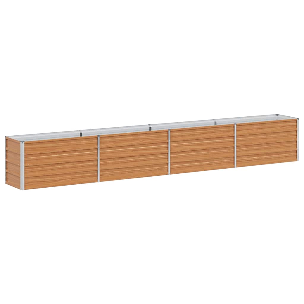Garden Raised Bed Light Brown 320 x 40 x 45 cm Galvanised Steel
